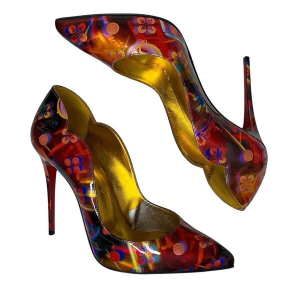 Christian Louboutin Hot Chick 100 Discolaser High Heel Patent Pump EU 37 US 7 - Picture 6 of 12